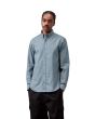 Hombre con Camisa Carhartt WIP L/S Bolton Shirt Velvet Blue Garment Dyed