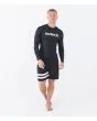 Hombre con Licra de manga larga con protección solar UPF 50+ Hurley One And Only Quickdry Rashguard LS Negra ajuste