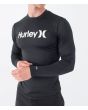 Hombre con Licra de manga larga con protección solar UPF 50+ Hurley One And Only Quickdry Rashguard LS Negra logo