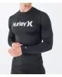 Hombre con Licra de manga larga con protección solar UPF 50+ Hurley One And Only Quickdry Rashguard LS Negra logo