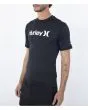 Hombre con licra de surf de manga corta Hurley One and Only Quickdry Rashguard UPF 50+ Negra lateral