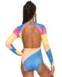 Mujer con licra de surf de manga larga Roxy Pop Surf Regatta espalda
