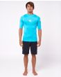 Camiseta de protección solar UPF 50+ Rip Curl Corps UV turquesa para hombre frontal