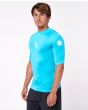 Camiseta de protección solar UPF 50+ Rip Curl Corps UV turquesa para hombre lateral