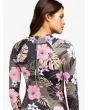 Mujer con Licra de Surf con manga larga Roxy Pro The Overhead Antracita Floral cremallera