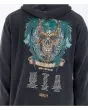 Hombre con Sudadera de capucha Hurley Wave Paradise Negra estampado Art Wave Tour espalda