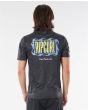 Camiseta de protección solar Rip Curl Mind Wave UV SS negra para hombre posterior