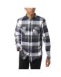 Camisa de manga larga para hombre Vans Box Flannel Azul Marino a cuadros frontal