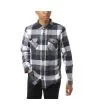 Camisa de manga larga para hombre Vans Box Flannel Azul Marino a cuadros frontal