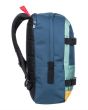 Mochila para monopatín Billabong Command Skate 26L azul y amarilla derecha