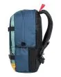 Mochila para monopatín Billabong Command Skate 26L azul y amarilla izquierda