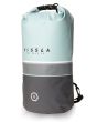 Mochila estanca Vissla 7 Seas 20L Dry Pack turquesa, gris y negra lateral