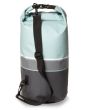 Mochila estanca Vissla 7 Seas 20L Dry Pack turquesa, gris y negra posterior