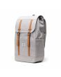 Mochila Herschel Retreat 23L gris claro jaspeado con correas de hebilla y magnéticas marrones