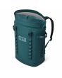 Nevera portátil tipo mochila Yeti Hopper M20 Soft Backpack Cooler Agave Teal abierta lateral