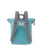 Mochila mediana ecológica e impermeable Roka Bantry B azul celeste posterior