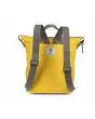 Mochila mediana impermeable Roka London Bantry B Recycled Nylon Amarillo Álamo 14 Litros Unisex posterior