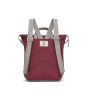 Mochila pequeña impermeable y ecológica Roka Bantry B Sustainable Canvas Sienna granate posterior