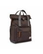 Mochila pequeña impermeable Roka Canfield B nailon reciclado marrón chocolate lateral