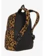 Mochila Mediana Roxy Urban Party 15,8 Litros Marrón con estampado de leopardo posterior