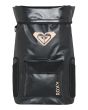 Mochila mediana de surf estanca Roxy Need It 50 L Negro Antracita abierta