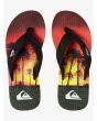 Chanclas Quiksilver Molokai Layback rojas , negras y verdes para hombre superior