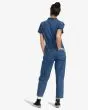 Mujer con Mono Vaquero de manga corta RVCA Recession Denim Jumpsuit Azul posterior