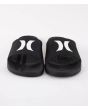 Chanclas Hurley Magu Slide negras y blancas para hombre frontal