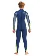 Niño con traje de neopreno con cremallera en la espalda Billabong Absolute 4/3mm azul marino posterior