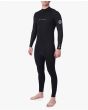 Hombre con traje de Neopreno con cremallera en la espalda Rip Curl Dawn Patrol 4/3 negro lateral