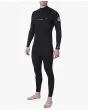 Hombre con traje de Neopreno con cremallera en el pecho Rip Curl Dawn Patrol 4/3 Chest Zip negro lateral