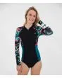 Neopreno Hurley Advantage Plus 2mm Springsuit negro floral para mujer 