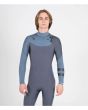 Traje de surf con cremallera en el pecho Advantage Plus 3/2mm en gris y azul frontal