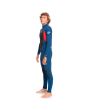 Hombre con traje de surf con cremalllera en la espalda Quiksilver Prologue 4/3mm Insignia High Risk izquierda