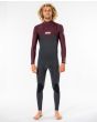 Hombre con traje de surf con cremallera en el pecho Rip Curl 5/3mm Dawn Patrol WIne Granate