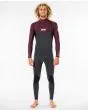 Hombre con traje de surf con cremallera en el pecho Rip Curl 5/3mm Dawn Patrol WIne Granate