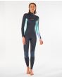 Mujer con traje de neopreno con cremallera en el pecho Rip Curl dawn Patrol 5/3mm gris