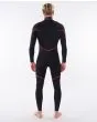 Traje de Surf de neopreno con cremallera en el pecho Rip Curl Dawn Patrol Performance 5/3mm para hombre en color azul marino interior posterior