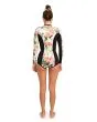 Traje de neopreno de manga larga Rip Curl G Bomb Spring 1/1 blanco floral para mujer posterior
