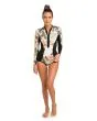 Traje de neopreno de manga larga Rip Curl G Bomb Spring 1/1 blanco floral para mujer frontal
