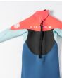 Traje de surf de neopreno con cremallera en la espalda Rip Curl Omega 5/3 Groms para niño en color rosa y azul cremallera 