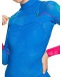 Traje de Neopreno Roxy 4/3mm POP Surf azul para mujer cremallera pecho