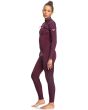 Neopreno con Cremallera en el Pecho Roxy 4/3mm Performance granate para mujer lateral