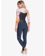 Traje de Surf de Neopreno con Cremallera en el Pecho Roxy 4/3mm Syncro GBS Jet Gry para mujer posterior