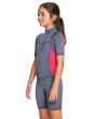Neopreno Roxy de primavera FLT 2/2mm Syncro Series para chicas de 8 a 16 años en color gris lateral