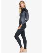 Mujer con traje de neopreno con cremallera en la espalda Roxy 5/4/3 Syncro GBS Jet Black lateral
