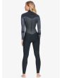 Mujer con traje de neopreno con cremallera en la espalda Roxy 5/4/3 Syncro GBS Jet Black posterior