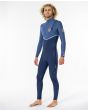 Traje de Neopreno Rip Curl Flashbomb 4/3 Zip Free azul marino para hombre lateral