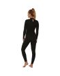 Traje de Surf de neopreno con cremallera en el pecho Sisstrevolution Seven Seas 4/3mm Full para mujer en color negro posterior