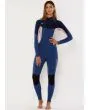 Traje de surf de neopreno con cremallera en el pecho Sisstrevolution Seven Seas 5/4mm Full en color azul marino para mujer